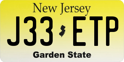 NJ license plate J33ETP