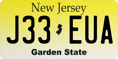 NJ license plate J33EUA