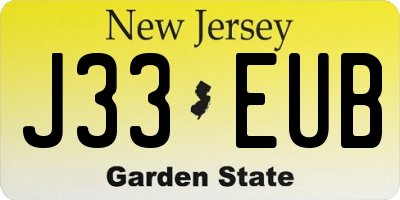 NJ license plate J33EUB