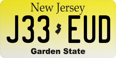 NJ license plate J33EUD
