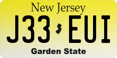 NJ license plate J33EUI