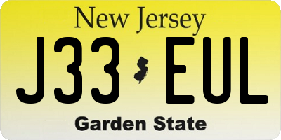 NJ license plate J33EUL