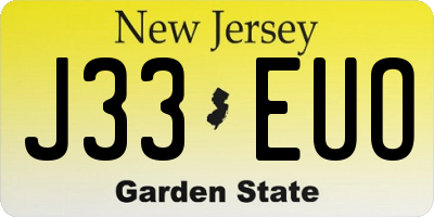 NJ license plate J33EUO