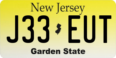 NJ license plate J33EUT