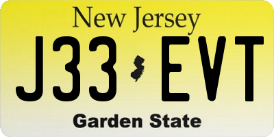 NJ license plate J33EVT