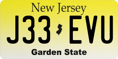 NJ license plate J33EVU
