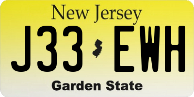 NJ license plate J33EWH