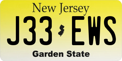 NJ license plate J33EWS