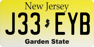 NJ license plate J33EYB