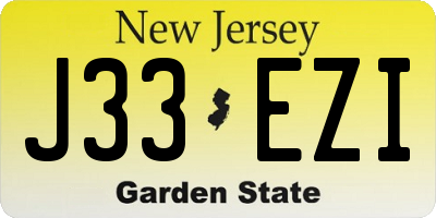 NJ license plate J33EZI