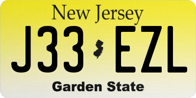 NJ license plate J33EZL