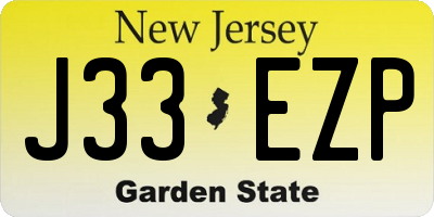 NJ license plate J33EZP