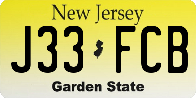 NJ license plate J33FCB