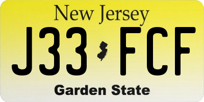 NJ license plate J33FCF