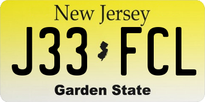 NJ license plate J33FCL