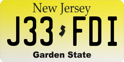 NJ license plate J33FDI