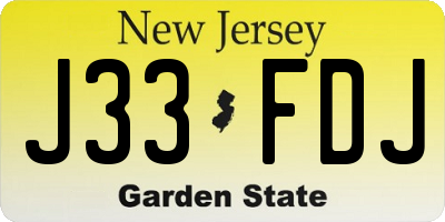 NJ license plate J33FDJ