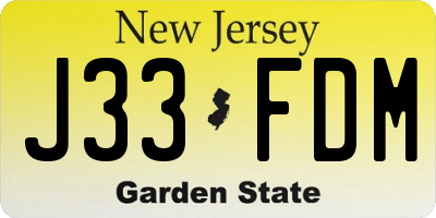 NJ license plate J33FDM