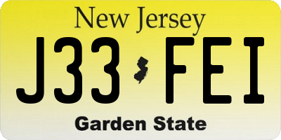 NJ license plate J33FEI