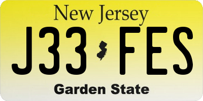 NJ license plate J33FES