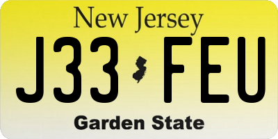 NJ license plate J33FEU