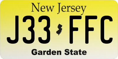 NJ license plate J33FFC