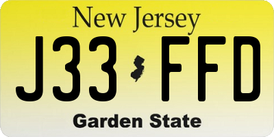 NJ license plate J33FFD