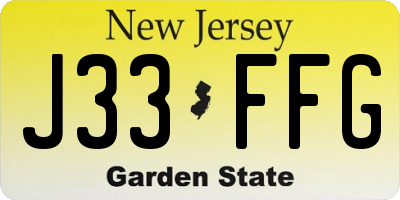 NJ license plate J33FFG