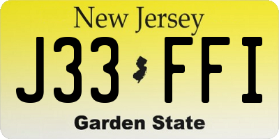 NJ license plate J33FFI