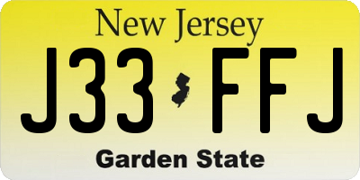 NJ license plate J33FFJ