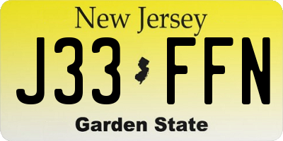 NJ license plate J33FFN