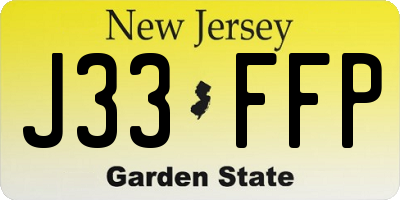 NJ license plate J33FFP