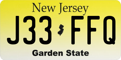 NJ license plate J33FFQ