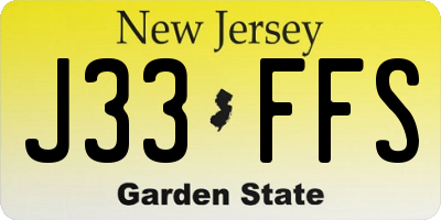 NJ license plate J33FFS