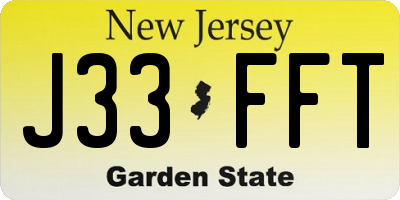 NJ license plate J33FFT