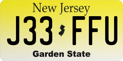 NJ license plate J33FFU