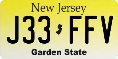 NJ license plate J33FFV