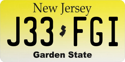 NJ license plate J33FGI