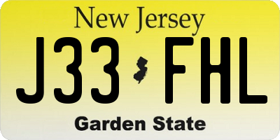NJ license plate J33FHL