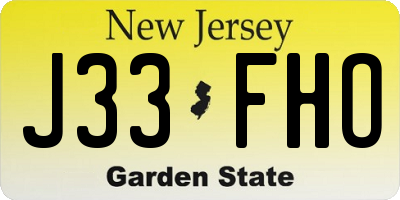 NJ license plate J33FHO