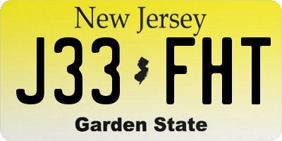NJ license plate J33FHT