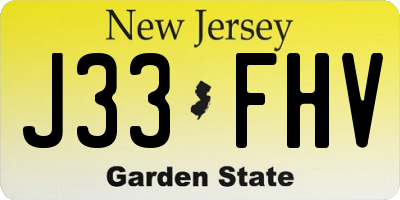 NJ license plate J33FHV
