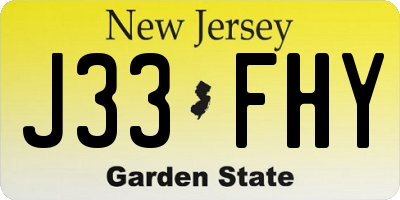 NJ license plate J33FHY