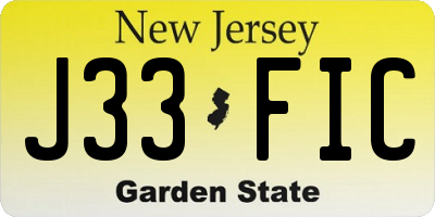 NJ license plate J33FIC