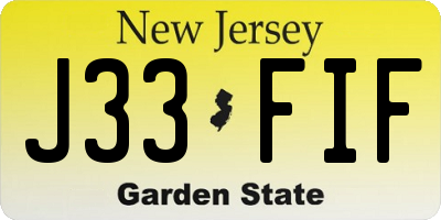 NJ license plate J33FIF