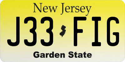 NJ license plate J33FIG