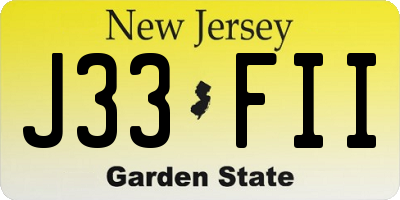 NJ license plate J33FII