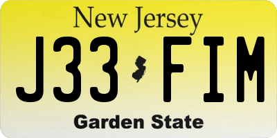 NJ license plate J33FIM