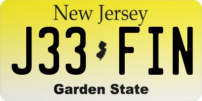 NJ license plate J33FIN