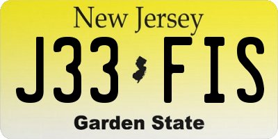 NJ license plate J33FIS